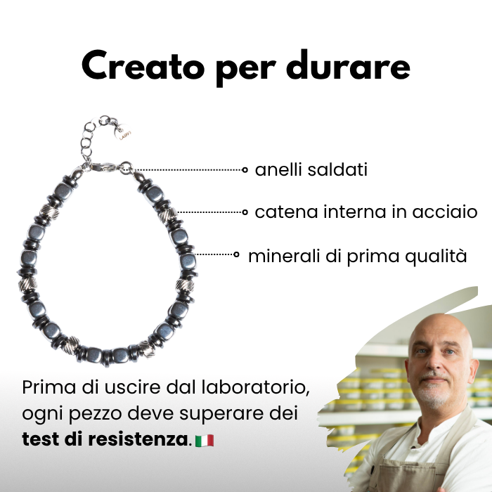 Bracciale Navàl in Ematite color Argento