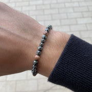 Bracciale Cratere in ematite e occhio di tigre