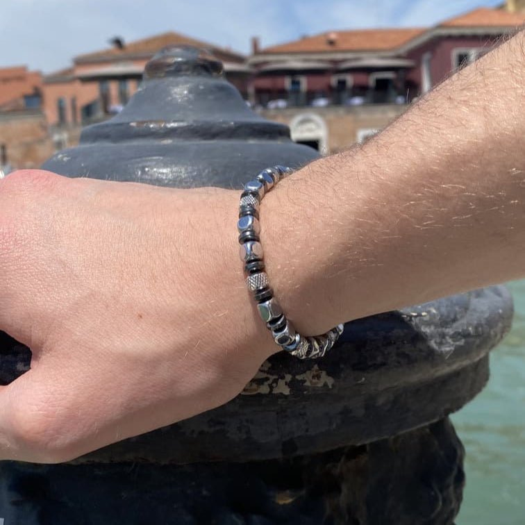 Bracciale Navàl in Ematite color Argento