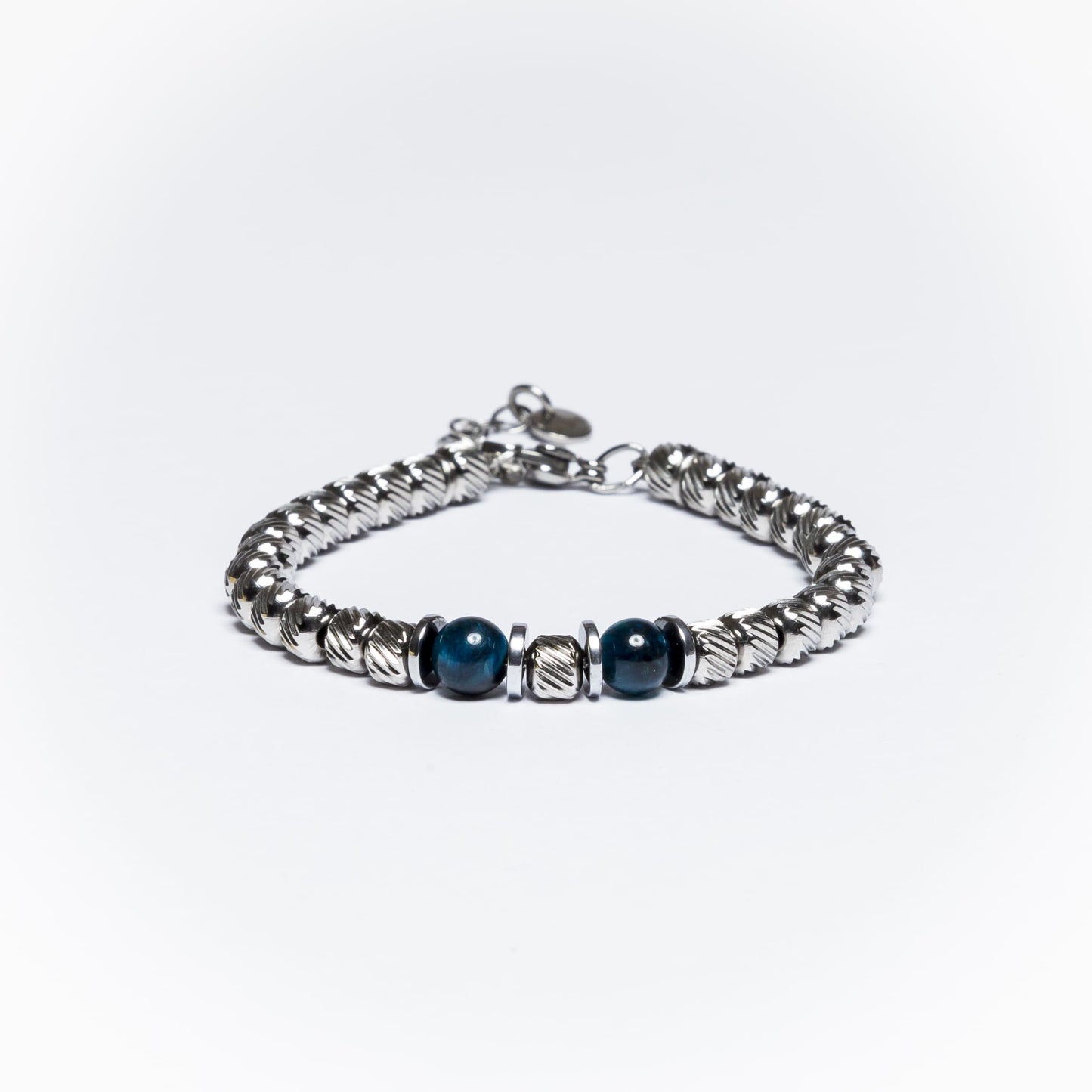 Bracciale Asaio in acciaio inox e occhio di tigre