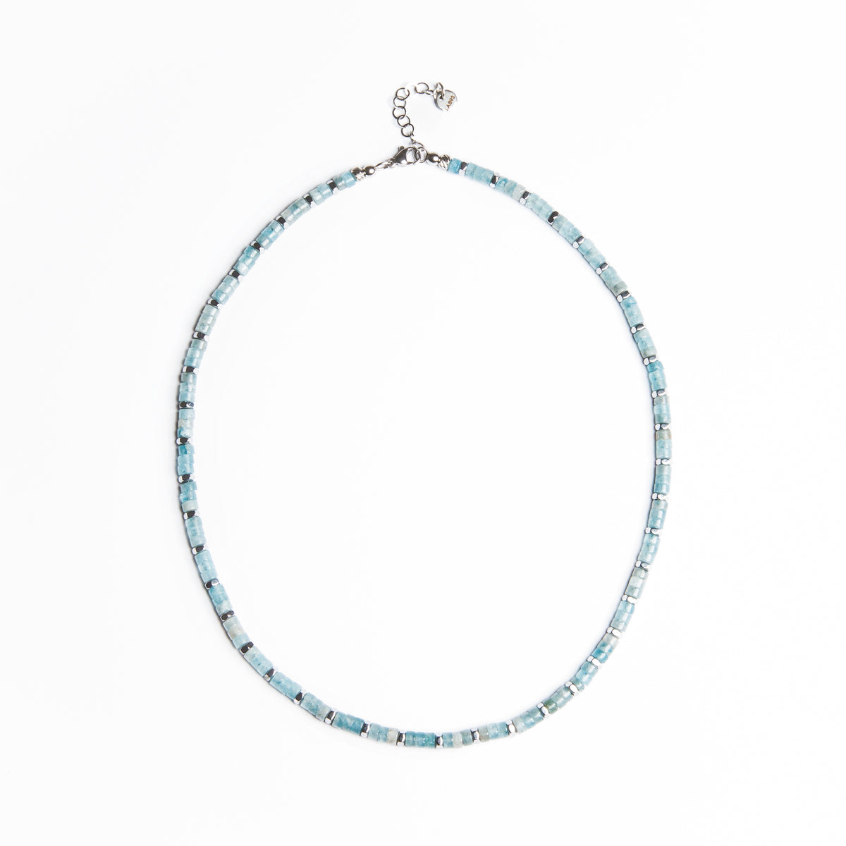 Collana Zenith in Agata azzurra ed ematite chiara