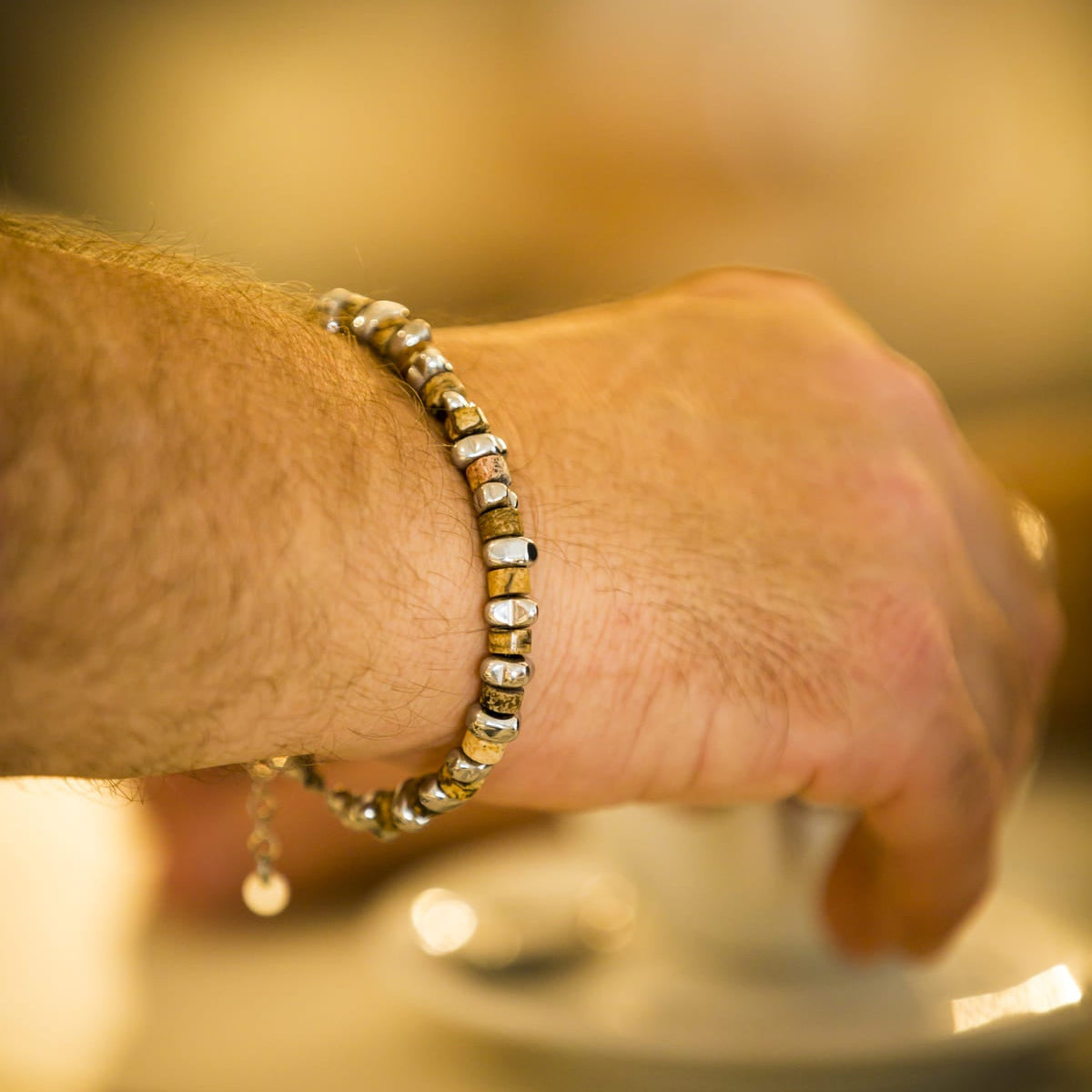 Bracciale Zirmo in Jasper Australiano ed ematite