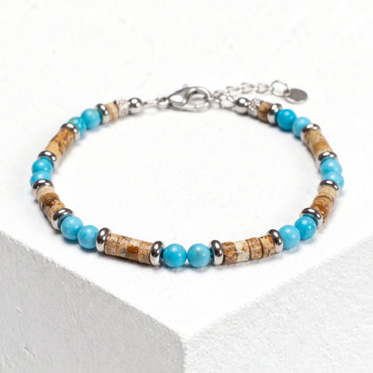 Armband Maratea aus Howlith und Jaspis | 4mm