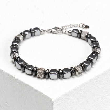 Navàl-Armband aus silberfarbenem Hämatit | 6mm