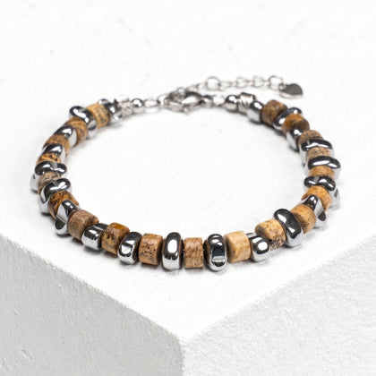 Zirmo Armband aus australischem Jaspis und Hämatit | 6mm
