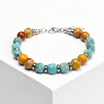 Armband Taormina aus Howlith und Jaspis | 7–8 mm