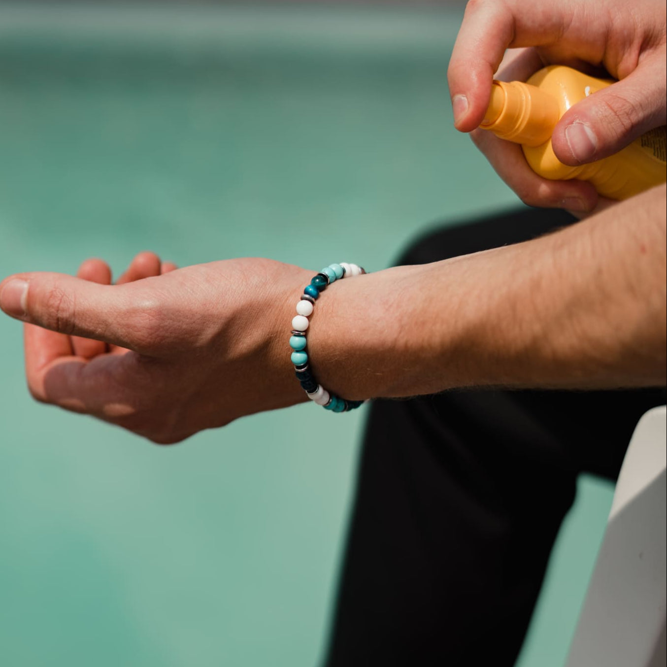 Set bracciale + collana Lungomare in turchese, agata e occhio di tigre