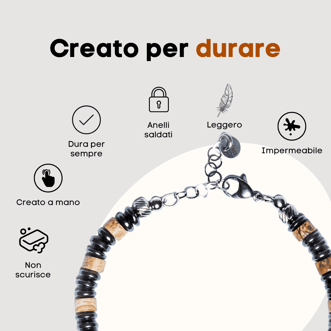 Bracciale Cadin in Jasper Australiano ed ematite