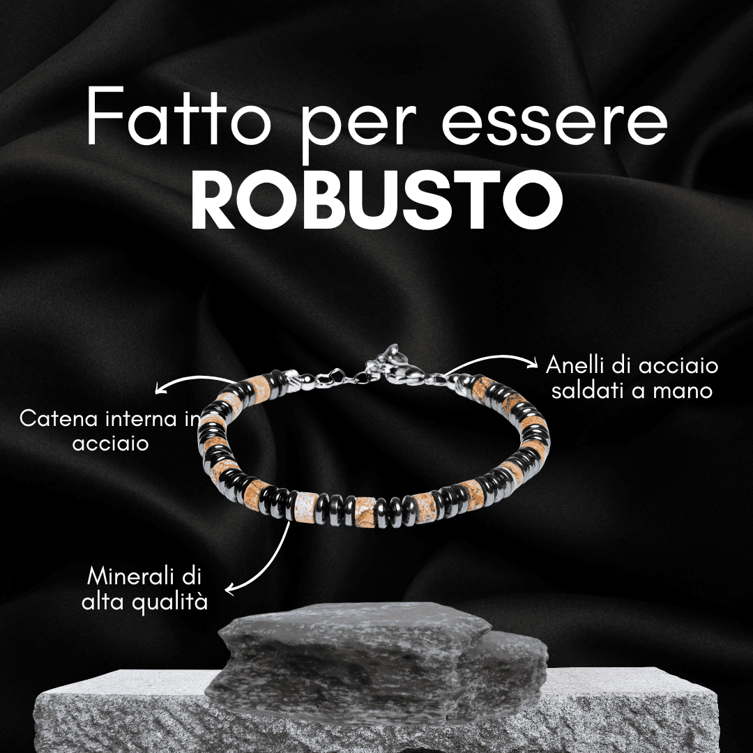 Bracciale Cadin in Jasper Australiano ed ematite