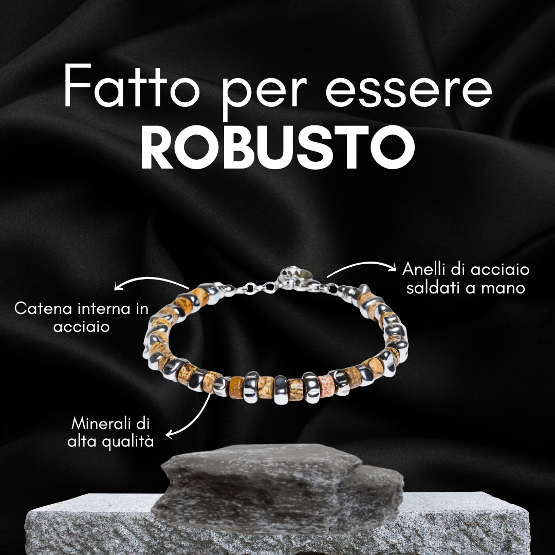 Bracciale Zirmo in Jasper Australiano ed ematite