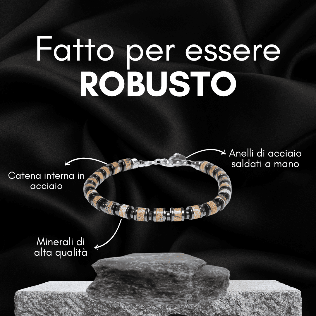 Bracciale Adamello in Jasper Australiano ed ematite