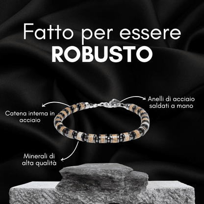 Bracciale Adamello in Jasper Australiano ed ematite