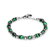 Bracciale Tempra in occhio di tigre verde