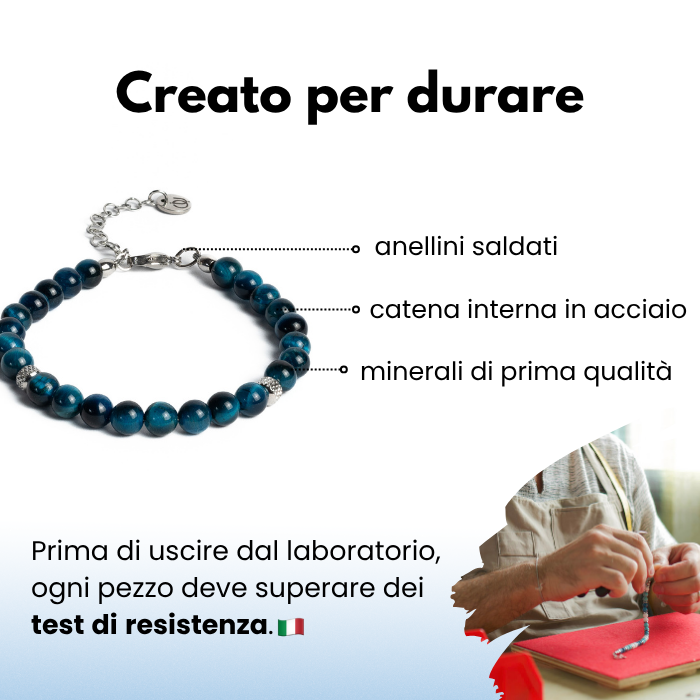 Bracciale Doge in occhio di tigre Blu zaffiro