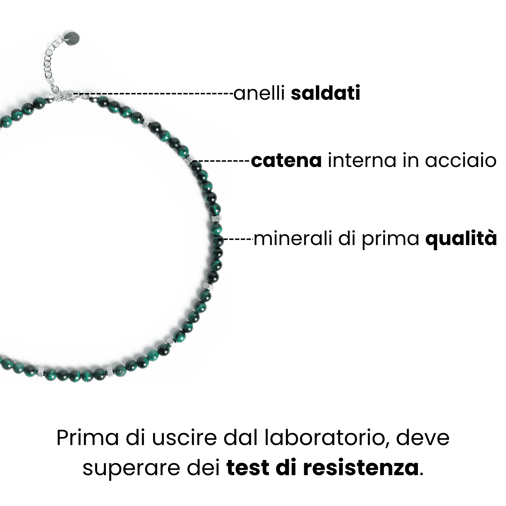 Collana Doge in occhio di tigre Verde smeraldo