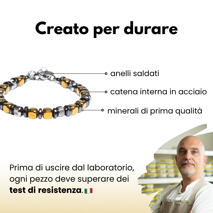 Bracciale Navàl in Ematite color Oro