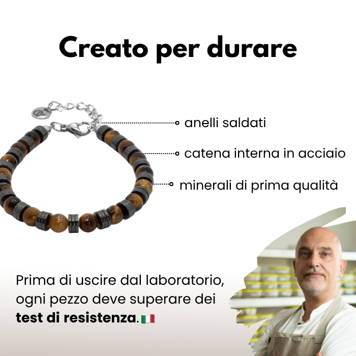 Sospiri-Armband aus Hämatit und Tigerauge