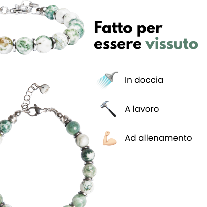 Bracciale Maestrale in Agata Muschiata