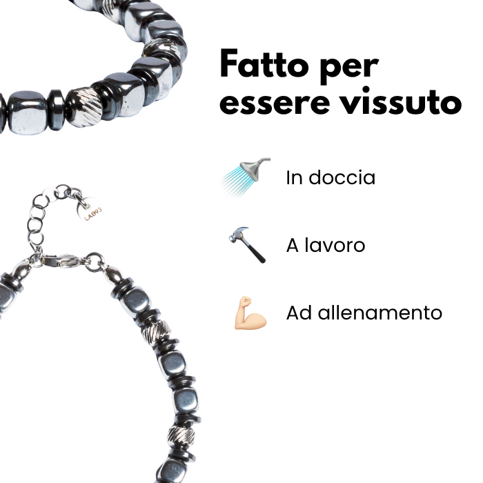Bracciale Navàl in Ematite color Argento
