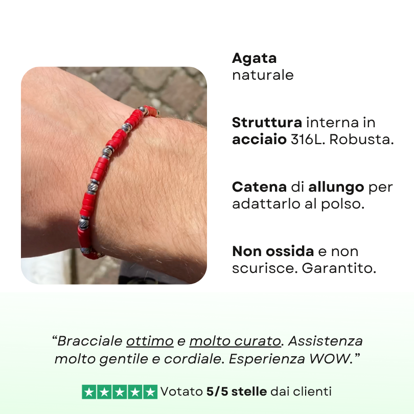 Bracciale Aria in agata rossa