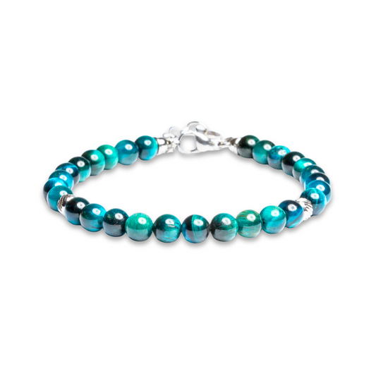 Bracciale Doge Verde Petrolio in occhio di tigre