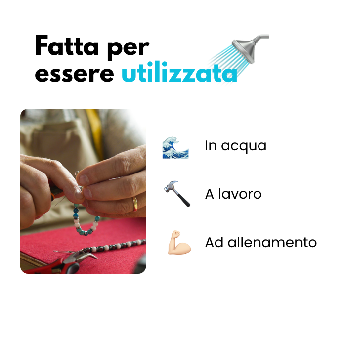 Collana Doge in occhio di tigre Blu zaffiro