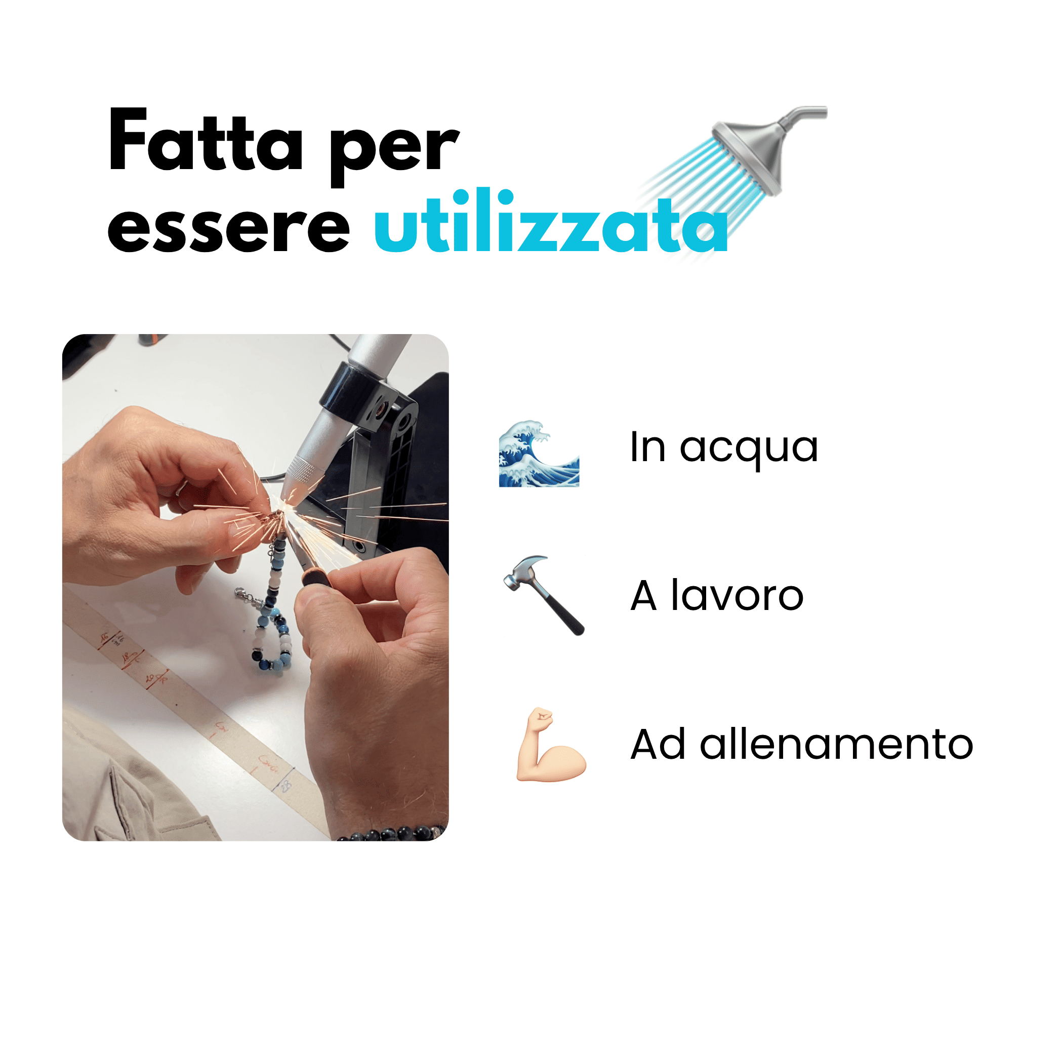 Bracciale Lungomare in howlite turchese, agata bianca e occhio di tigre | donna