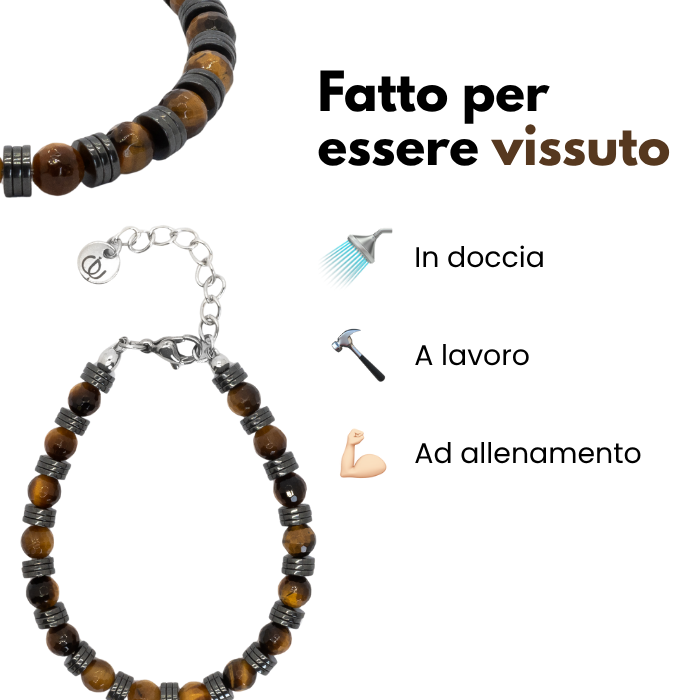 Sospiri-Armband aus Hämatit und Tigerauge