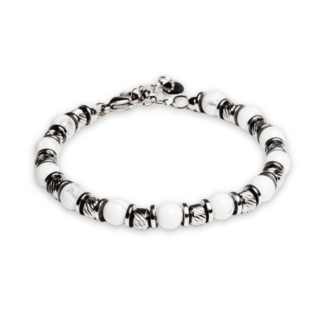 Bracciale Equilibrio in Howlite bianca