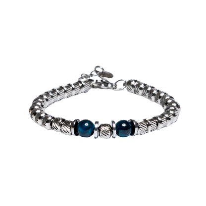 Bracciale Asaio in acciaio e occhio di tigre