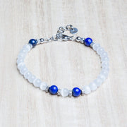 Bracciale Luna in lapislazzuli e cristallo occhio di gatto