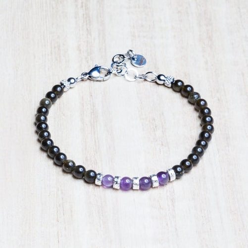 Bracciale Anima in ossidiana e ametista