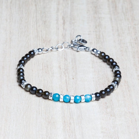 Bracciale Respiro in ossidiana e apatite