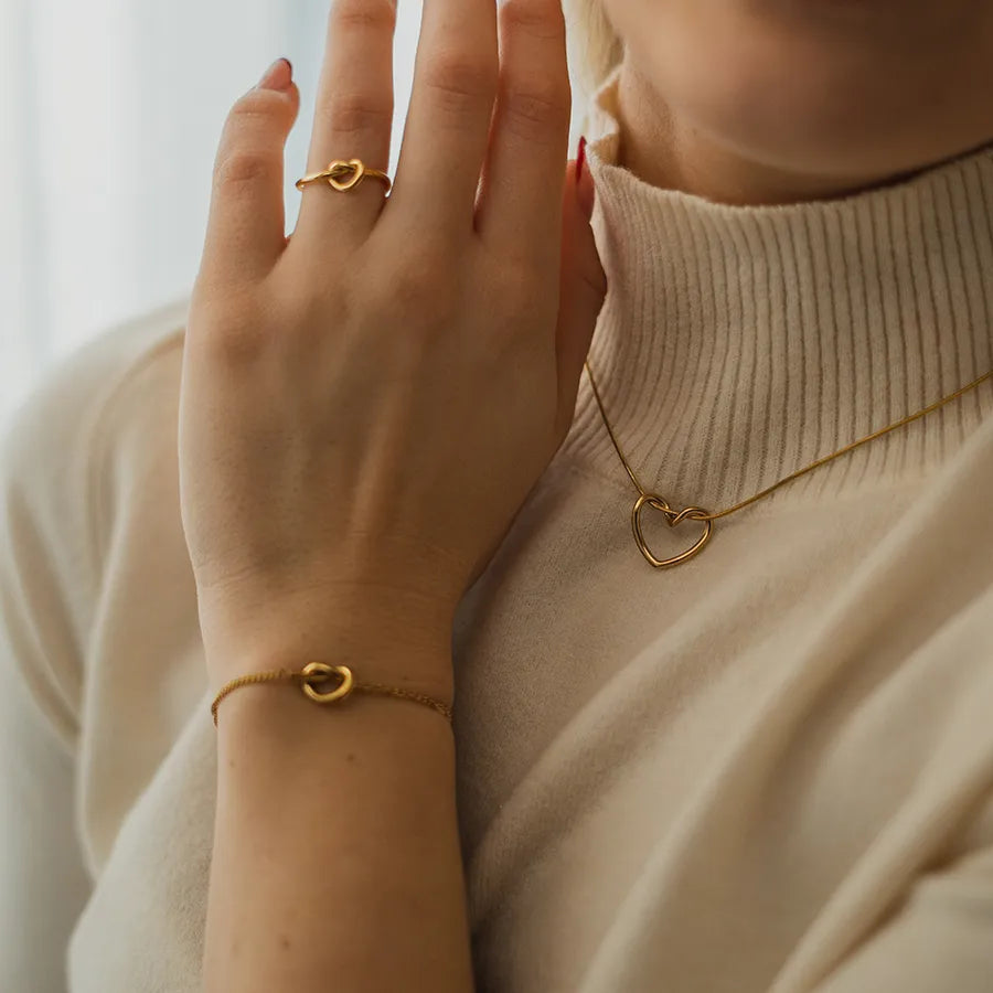 Gold-colored braided bracelet
