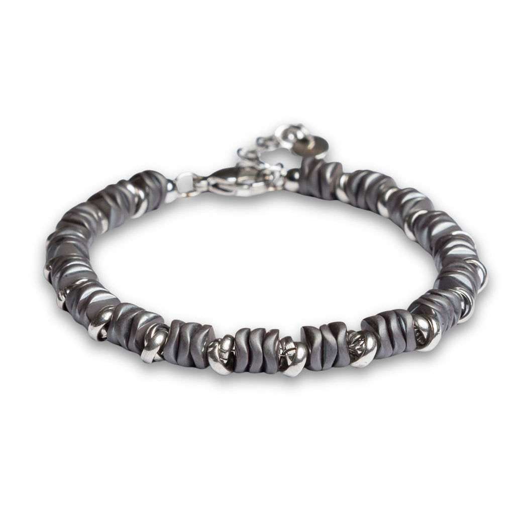 Bracciale Grafite in ematite opaca