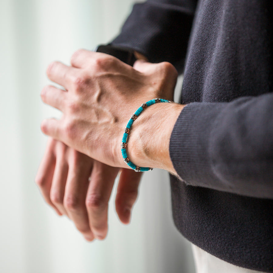 Bracciale Mira in agata azzurra