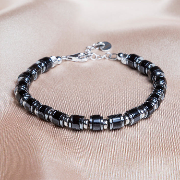 Cavigliera In Argento Sterling 925 Con Ematite Arcobaleno – Delicata E Artigianale