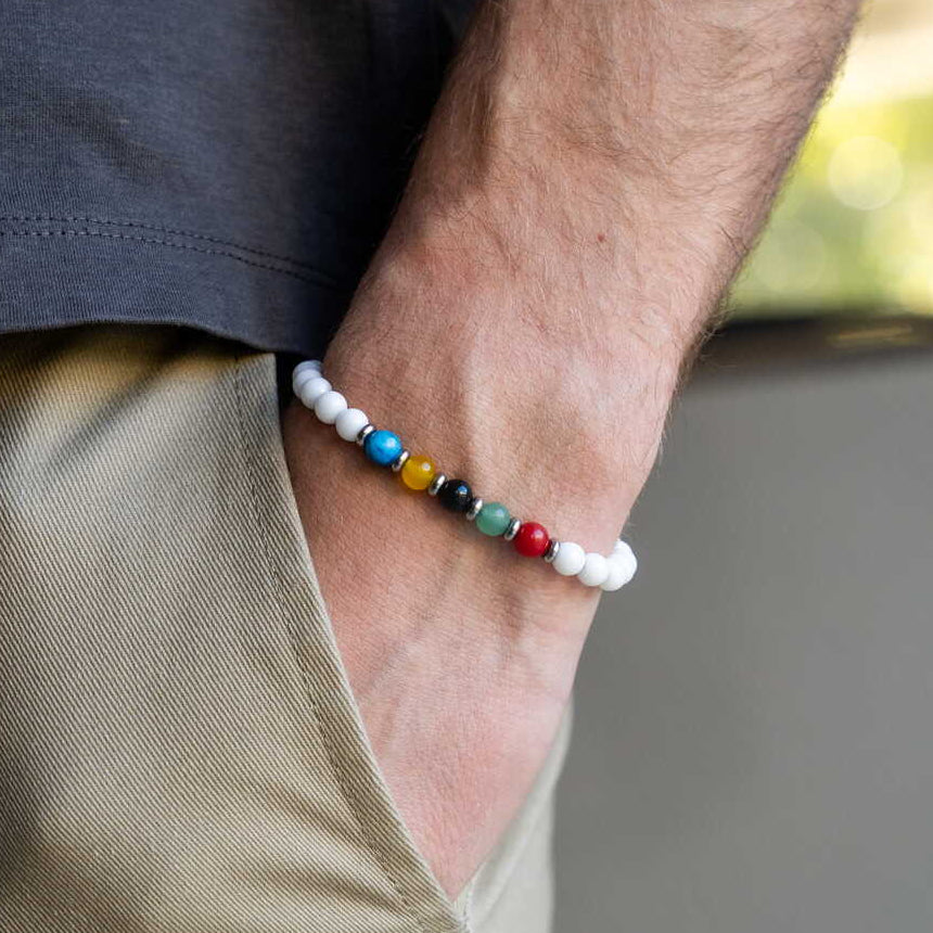 Bracciale 5 Energie in agata, apatite, tormalina, giada