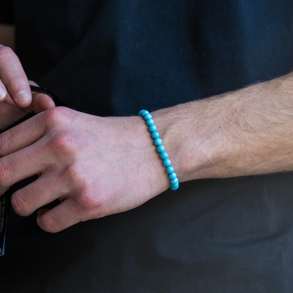 Bracciale in howlite turchese | 6mm
