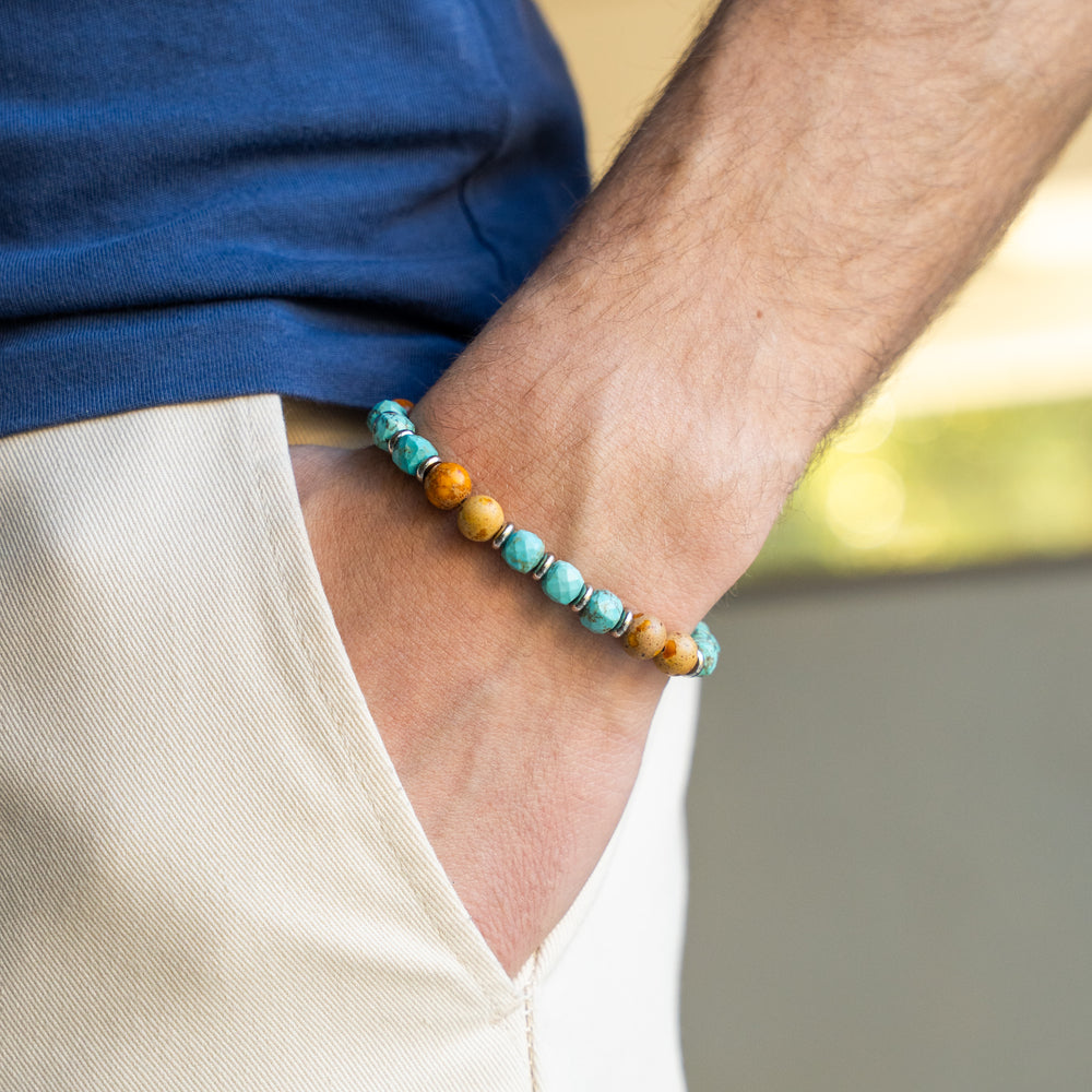 Bracciale Taormina in aulite e diaspro | 7mm - 8mm