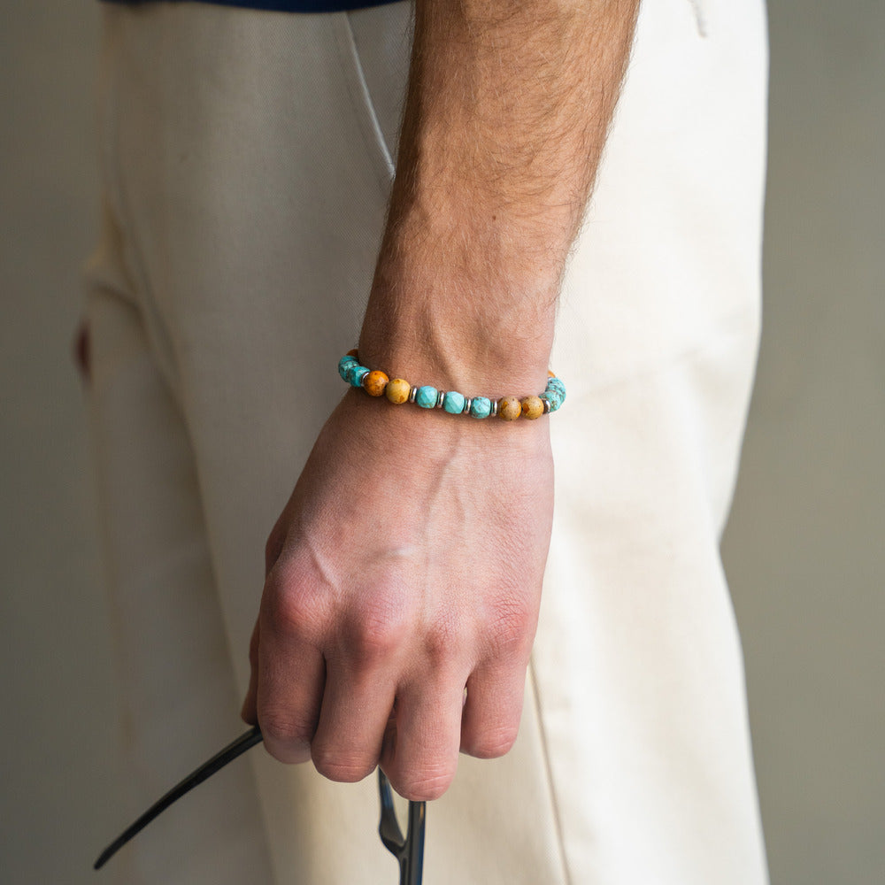 Bracciale Taormina in aulite e diaspro | 7mm - 8mm