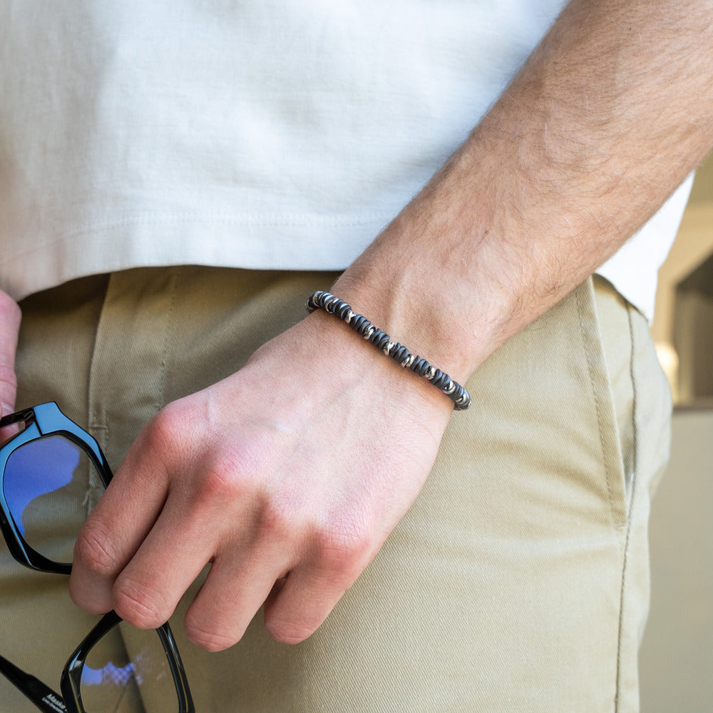 Bracciale Grafite in ematite opaca | 6mm