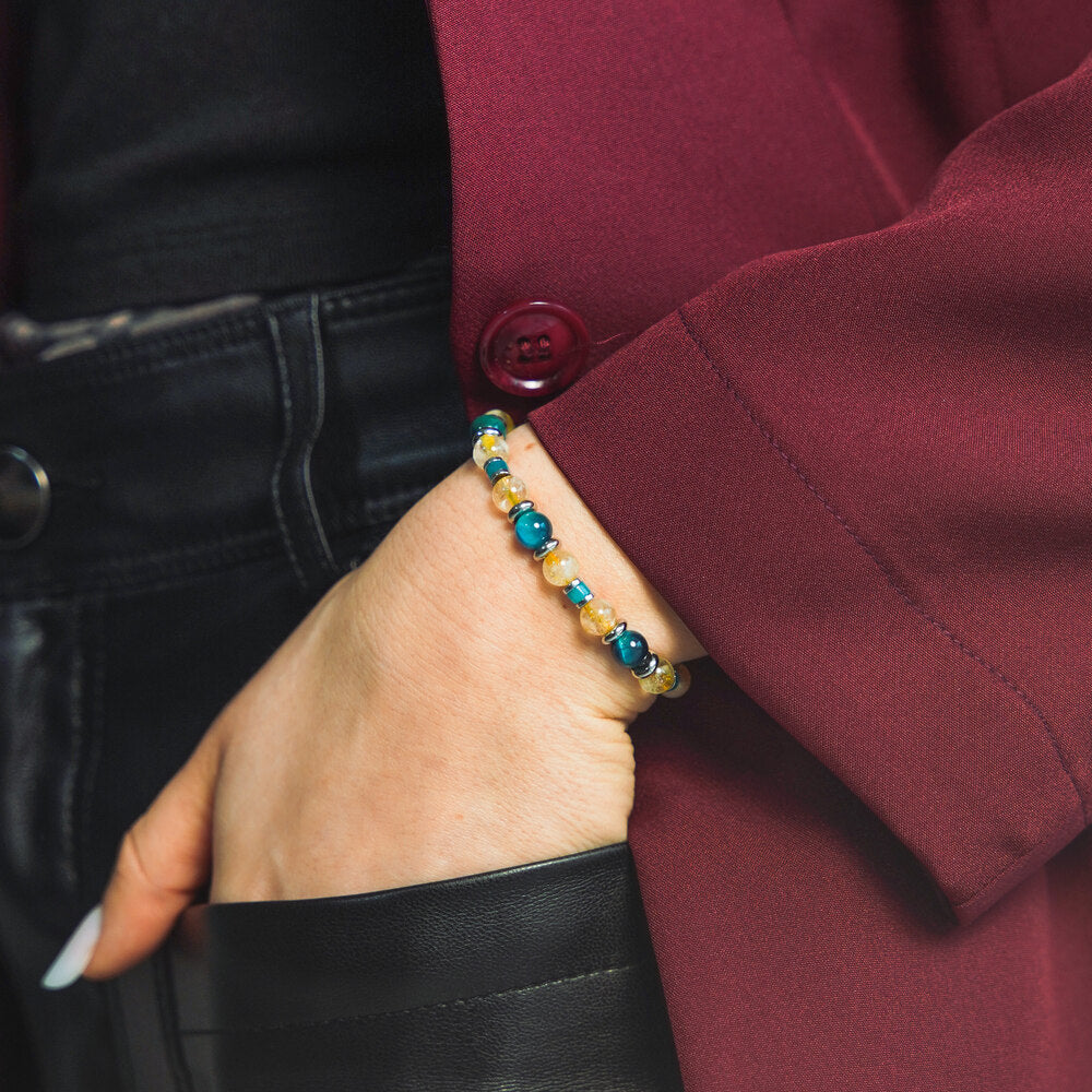 Bracciale Alba in citrino e occhio di tigre | 6mm