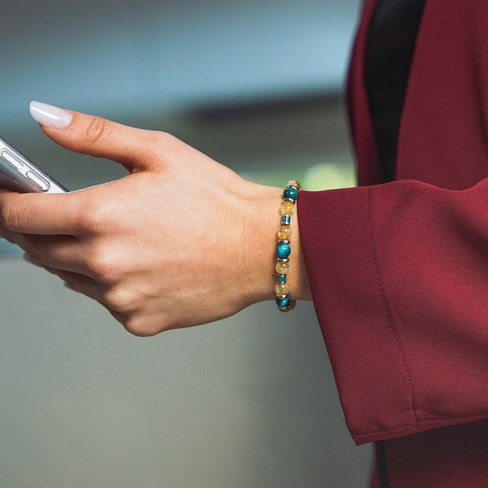 Bracciale Alba in citrino e occhio di tigre | 6mm