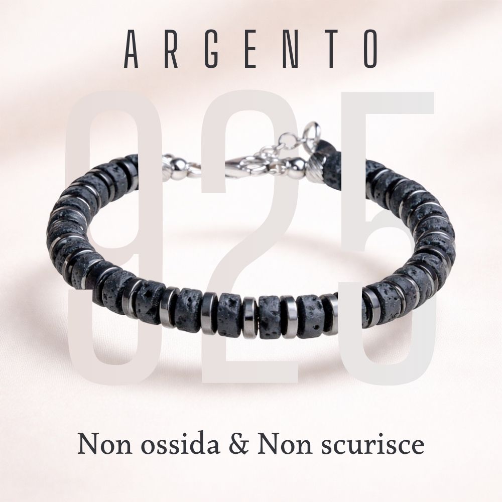 Bracciale Senatore | Argento 925 & Ematite
