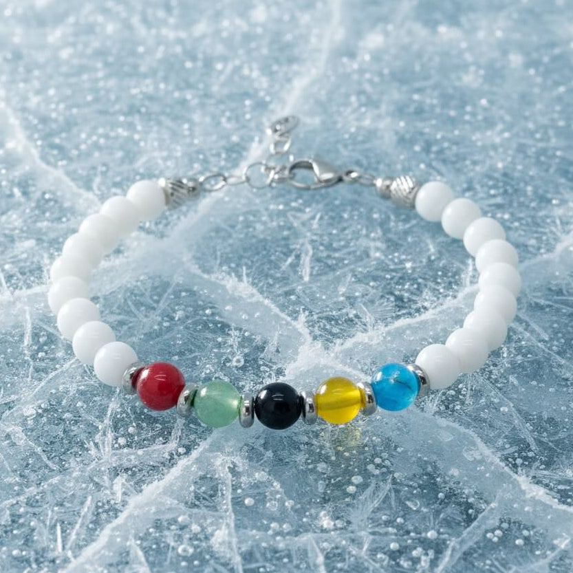 Bracciale 5 Energie in agata, apatite, tormalina, giada