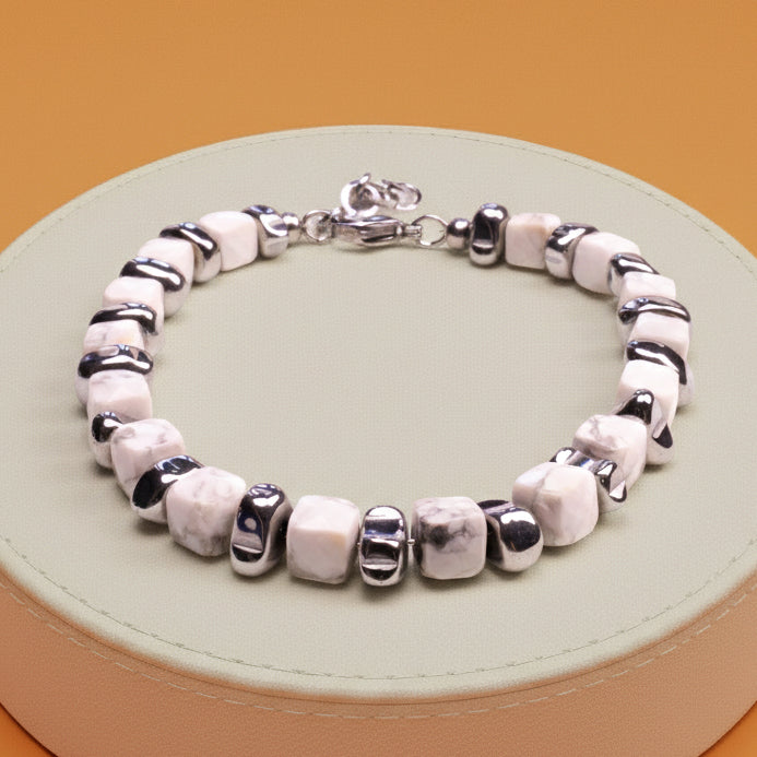 Bracciale Carrara in aulite ed ematite | 7mm