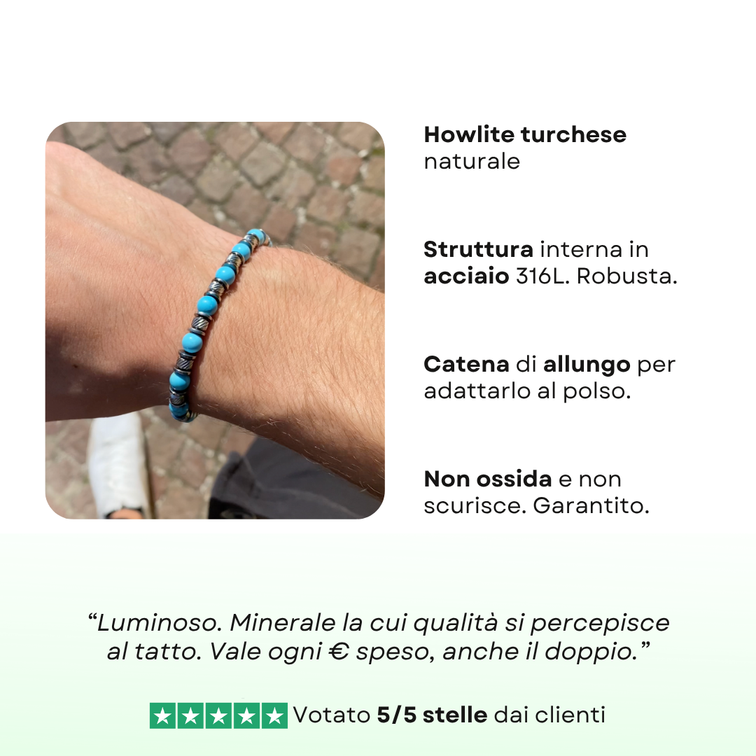 Bracciale Eterna in Howlite turchese