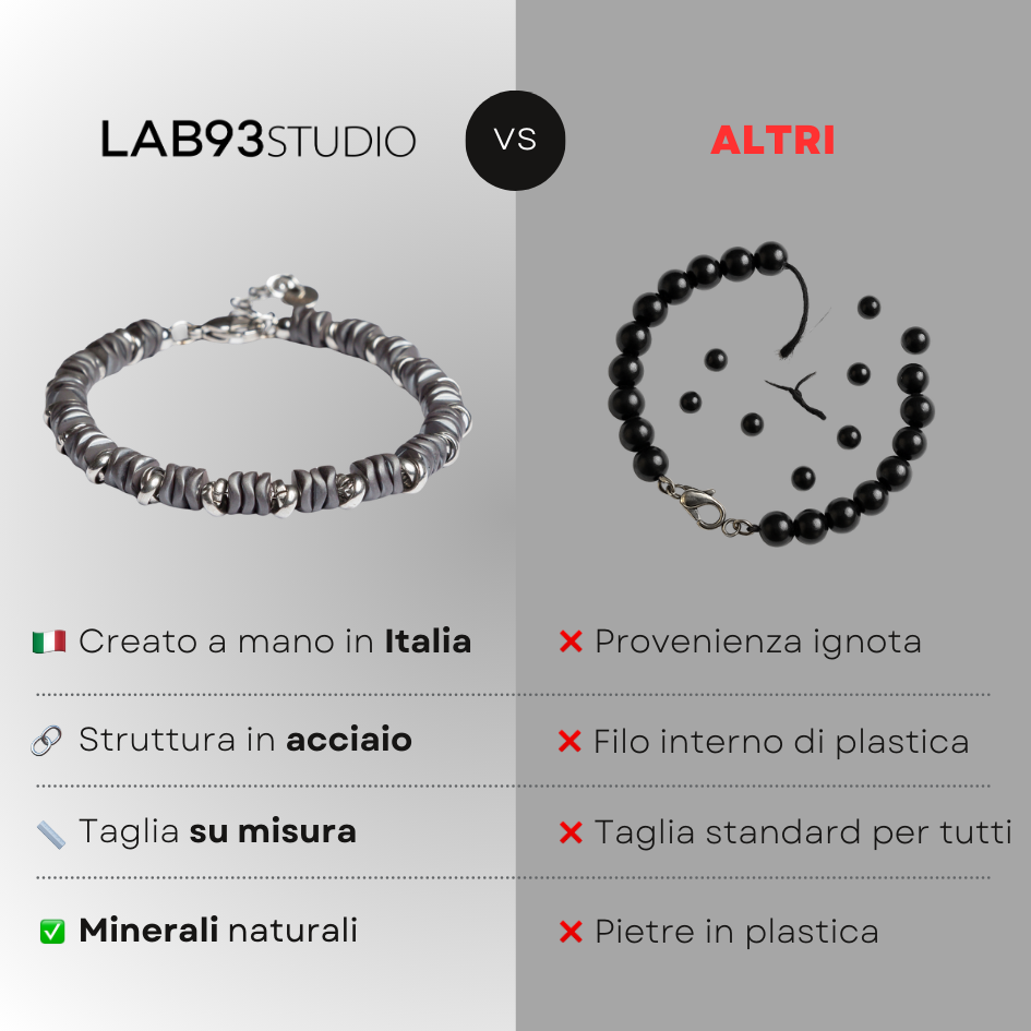 Bracciale Grafite in ematite opaca