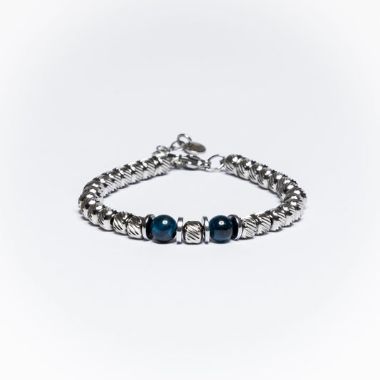 Bracciale Asaio in acciaio inox e occhio di tigre